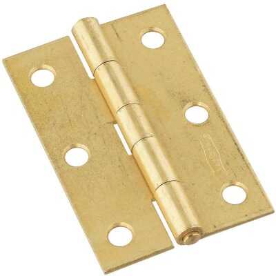 National 3 In. Brass Tight-Pin Narrow Hinge (2 Count)